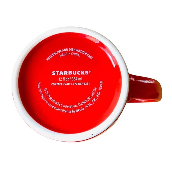 Starbucks Red Holiday Mug 12 Oz Green Mermaid 2020 - Picture 5 of 6